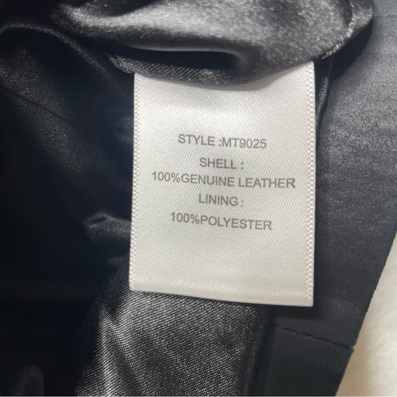 My Tribe Embroidered Leather Zip Front Sleeveless Vest in Black Womens Medium - Picture 11 of 13